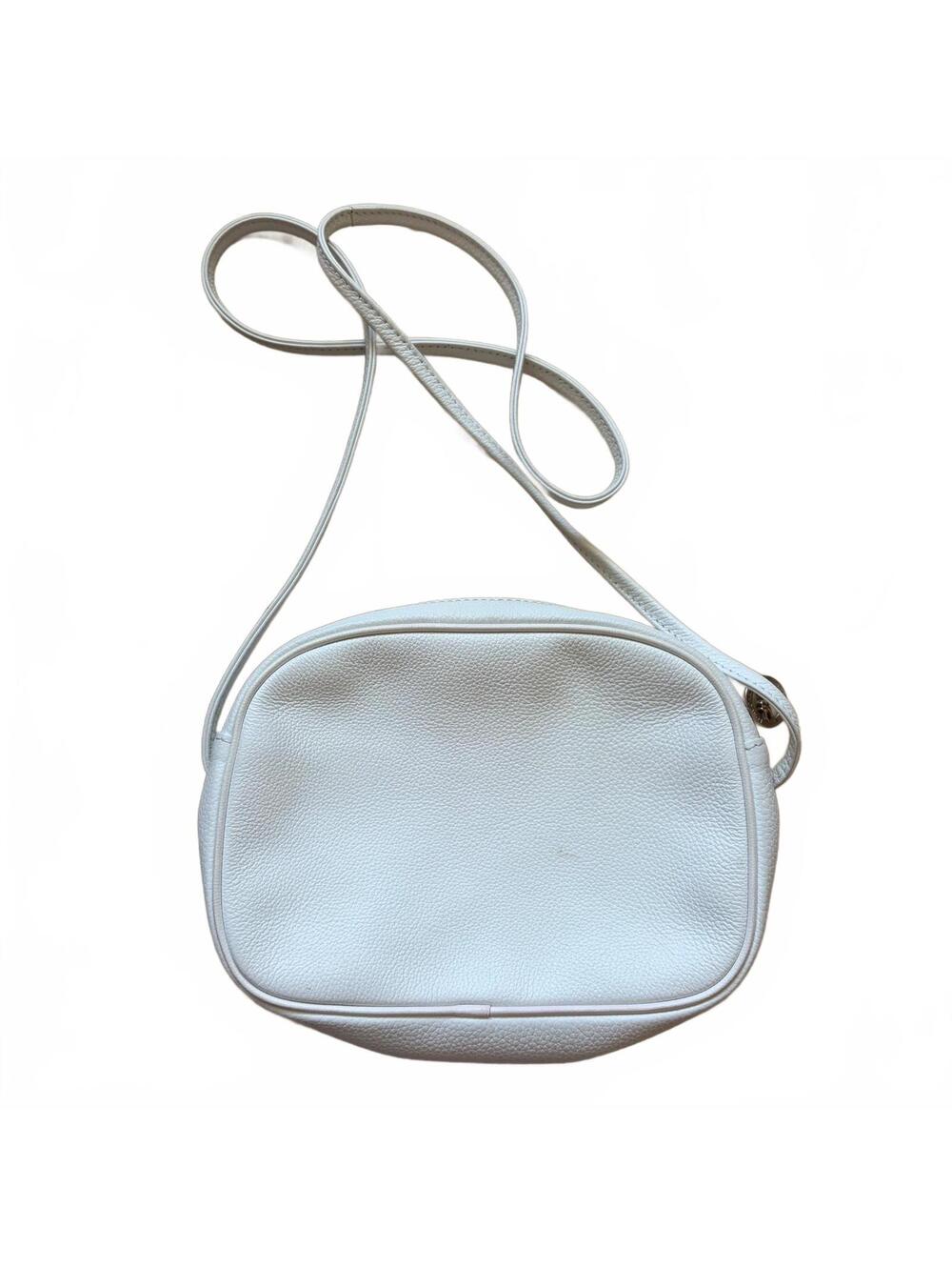 Longchamp Paris 1948 Pebbled Leather Crossbody Bag Purse Zip France White - Picture 2 of 7